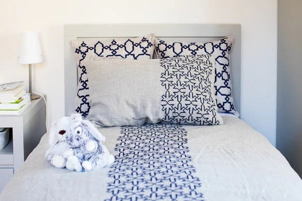 LINEN & COTTON CUSHION COVER SULTAN HAN® - NAVY