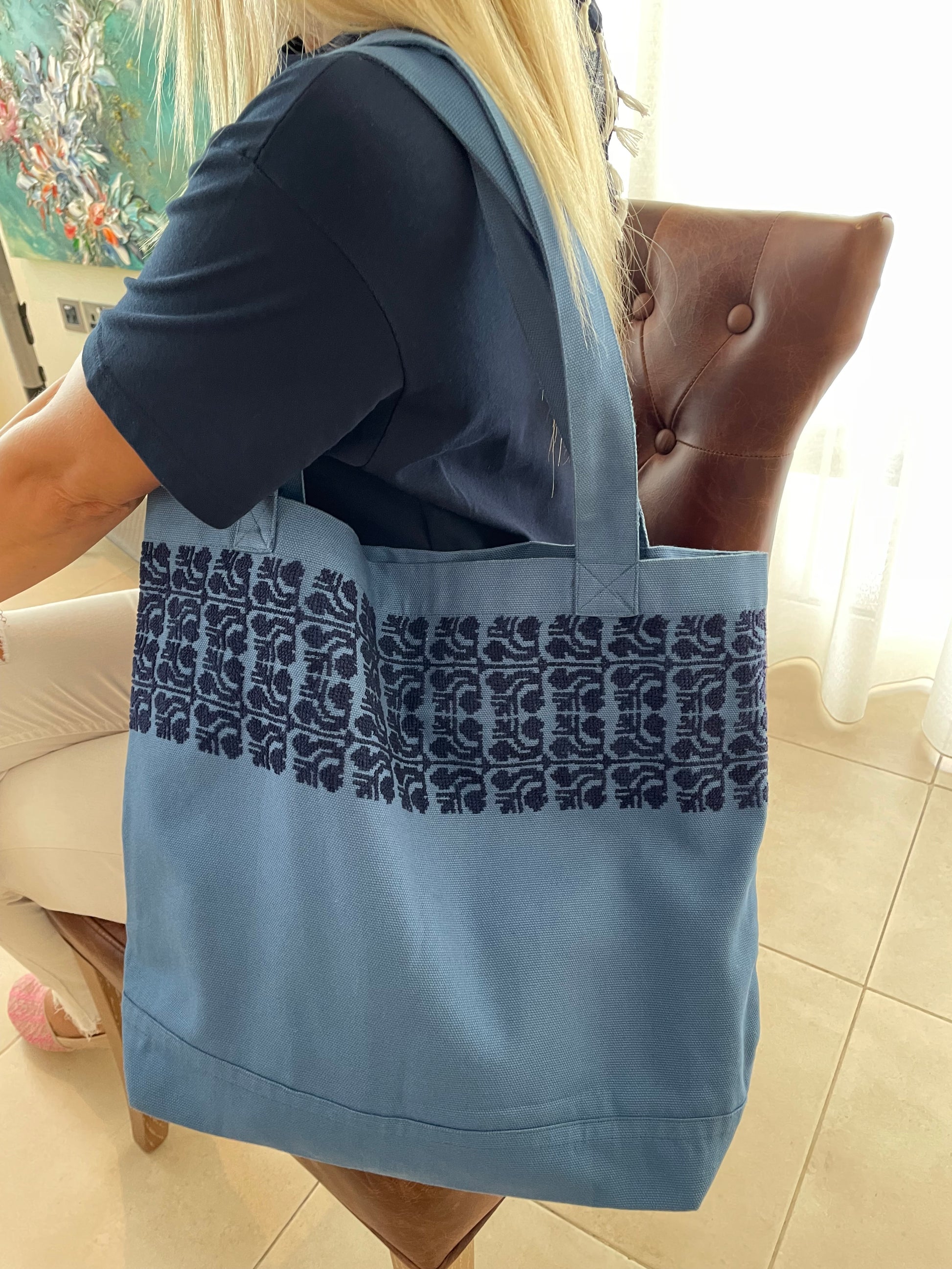 BLUE CANVAS BAG - SINEAD