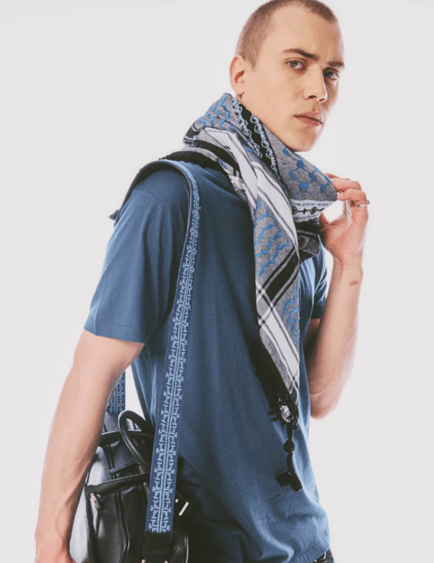 LEATHER BAG STRAP - HAND EMBROIDERED