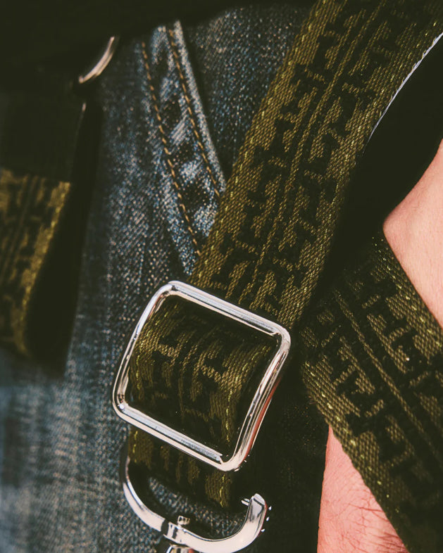 LEATHER BAG STRAP - HAND EMBROIDERED