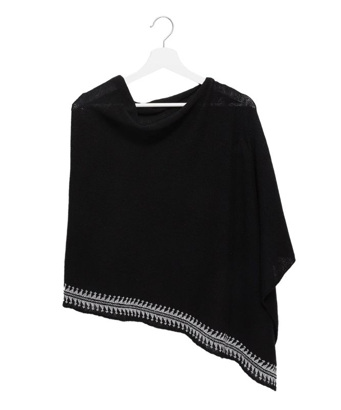 BLACK CASHMERE PONCHO