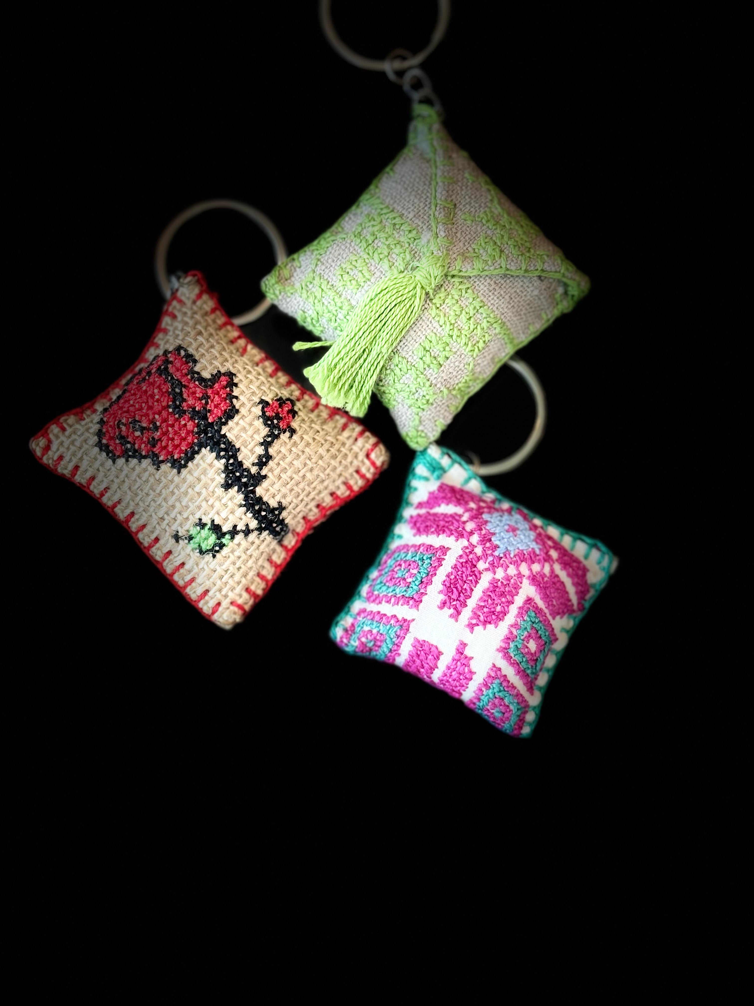 Hand-Embroidered Keychains