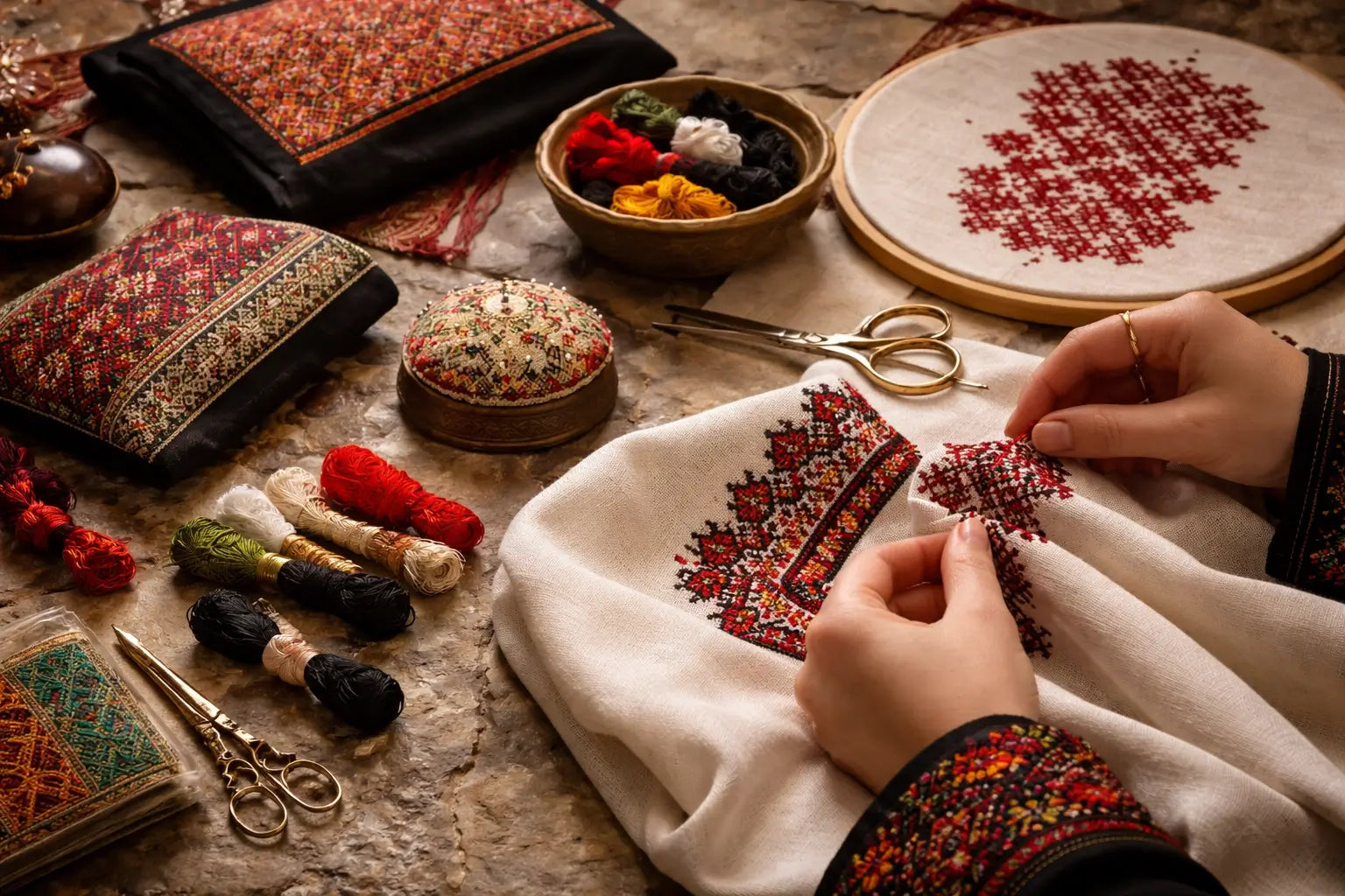 Traditional Palestinian Cross-Stitch: The Hours Behind Every Handcrafted Design