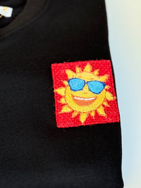 Kids Hand Embroidered Sweatshirt - Black