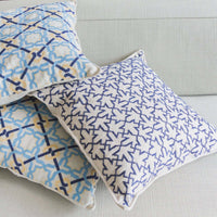 Linen & Cotton Cushion Cover Sultan Han® – Navy with Geometric Embroidery