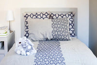 غطاء وسادة من الكتان والقطن سلطان هان® - أزرق داكن