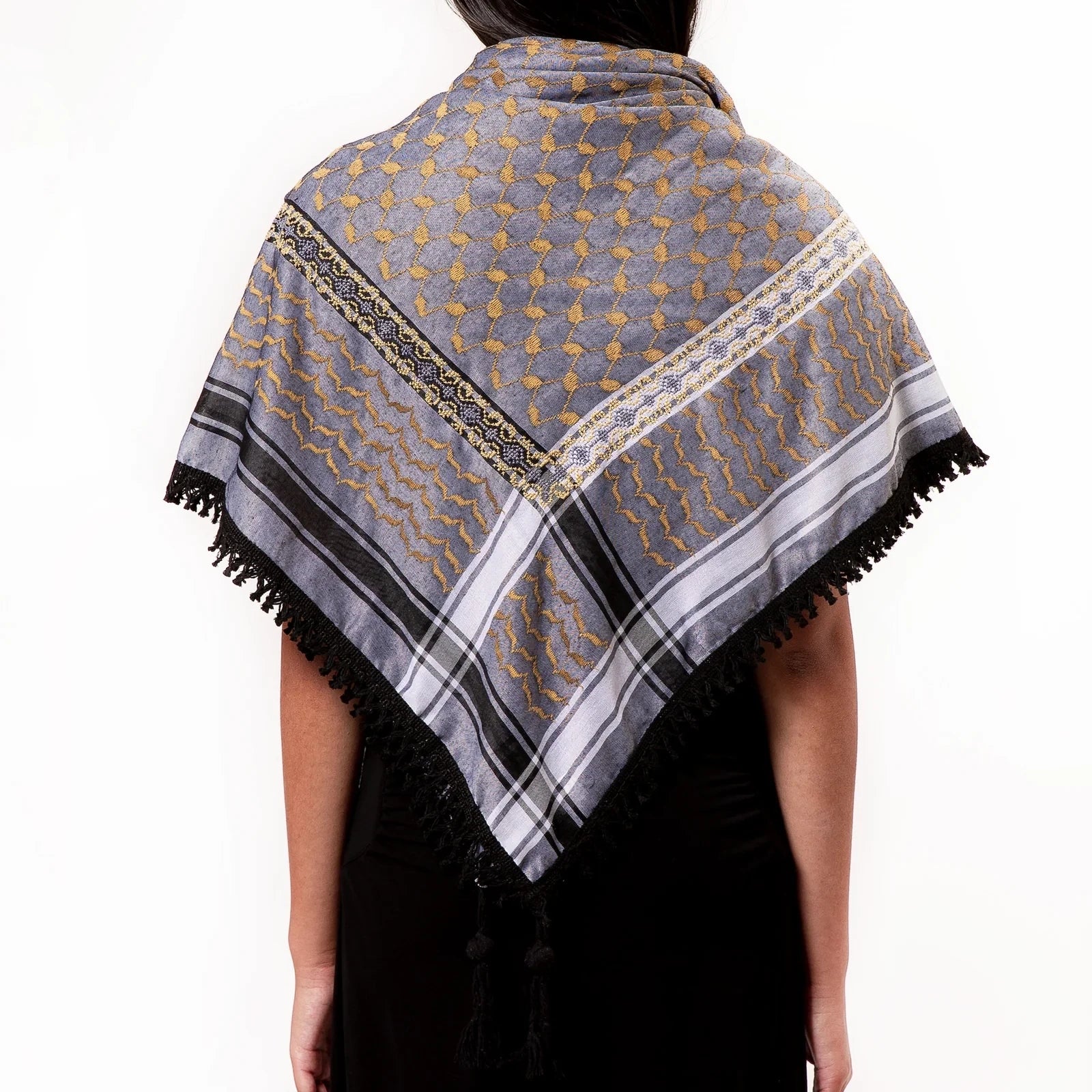 KEFFIYEH - 4 SHADES ON GREY
