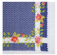 KEFFIYEH - BLUE & WHITE ROSE