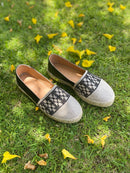 Linen Espadrilles- Beehive Black