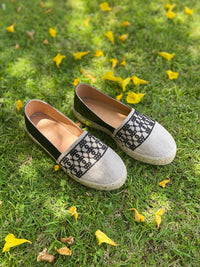 Linen Espadrilles- Beehive Black