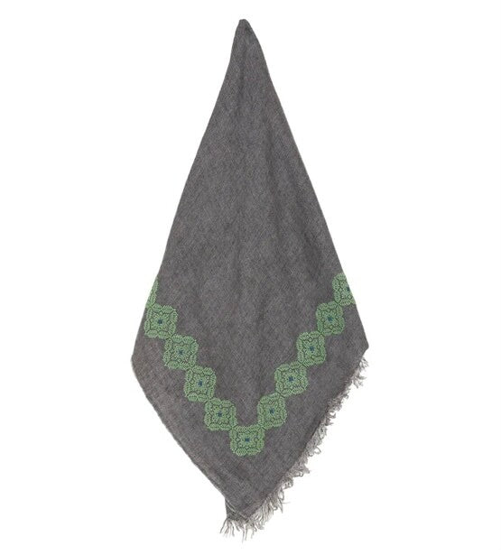 GREY LINEN SHAWL SQUARE