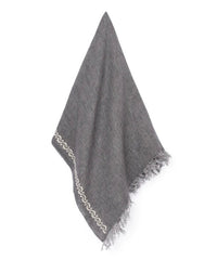 GREY LINEN SHAWL WAVES