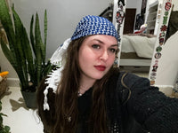 Mini Hana Rose Keffiyeh with Hand-Embroidered Floral Design, Lightweight and Versatile Scarf