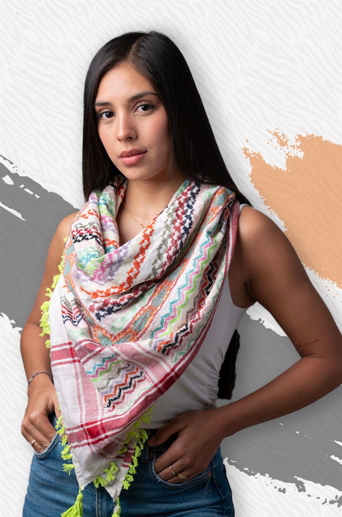 MULTICOLORED COTTON KEFFIYEH