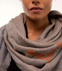 MERINO WOOL & SILK KEFFIYEH SHAWL