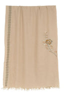 BEIGE LINEN SHAWL IBRAHIM & HANA ROSE