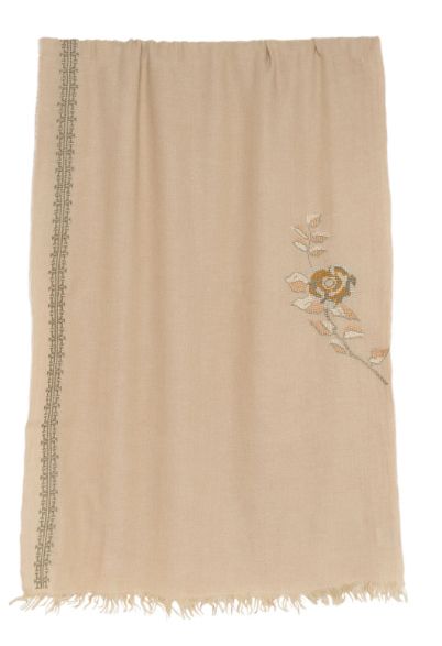 BEIGE LINEN SHAWL IBRAHIM & HANA ROSE