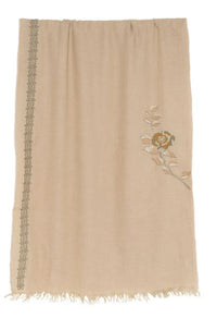 BEIGE LINEN SHAWL IBRAHIM & HANA ROSE