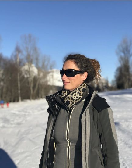 LINEN SCARF ALHAMBRA - BLACK