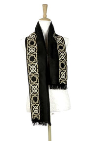 LINEN SCARF ALHAMBRA - BLACK