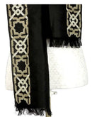 LINEN SCARF ALHAMBRA - BLACK