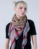 Thalia Keffiyeh in Gray & Gold – Hand-Embroidered Design