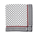 BLACK & WHITE SILK KEFFIYEH SCARF