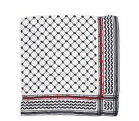 BLACK & WHITE SILK KEFFIYEH SCARF