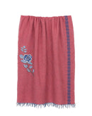 RED LINEN SHAWL IBRAHIM & ROSE