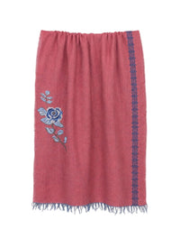 RED LINEN SHAWL IBRAHIM & ROSE