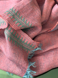 RED LINEN SHAWL MARY MAGDALENE
