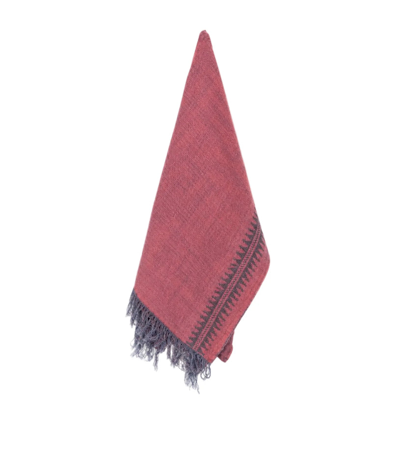 RED LINEN SHAWL MARY MAGDALENE