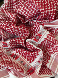 COTTON KEFFIYEH - RED - SADU BEDUIN