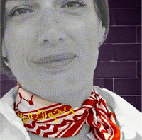RED & WHITE SILK KEFFIYEH SCARF