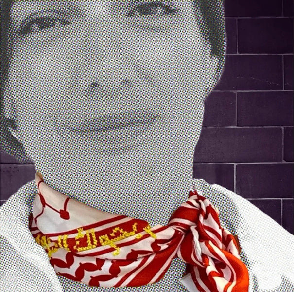 RED & WHITE SILK KEFFIYEH SCARF