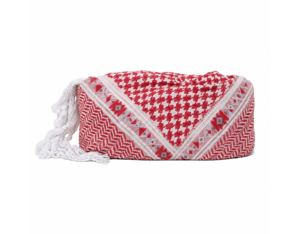 COTTON KEFFIYEH - RED - SADU BEDUIN