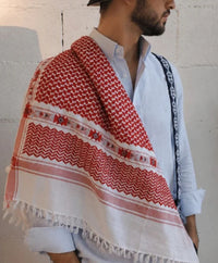COTTON KEFFIYEH - RED - SADU BEDUIN