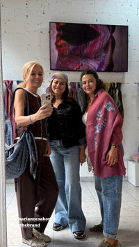 RED LINEN SHAWL IBRAHIM & ROSE