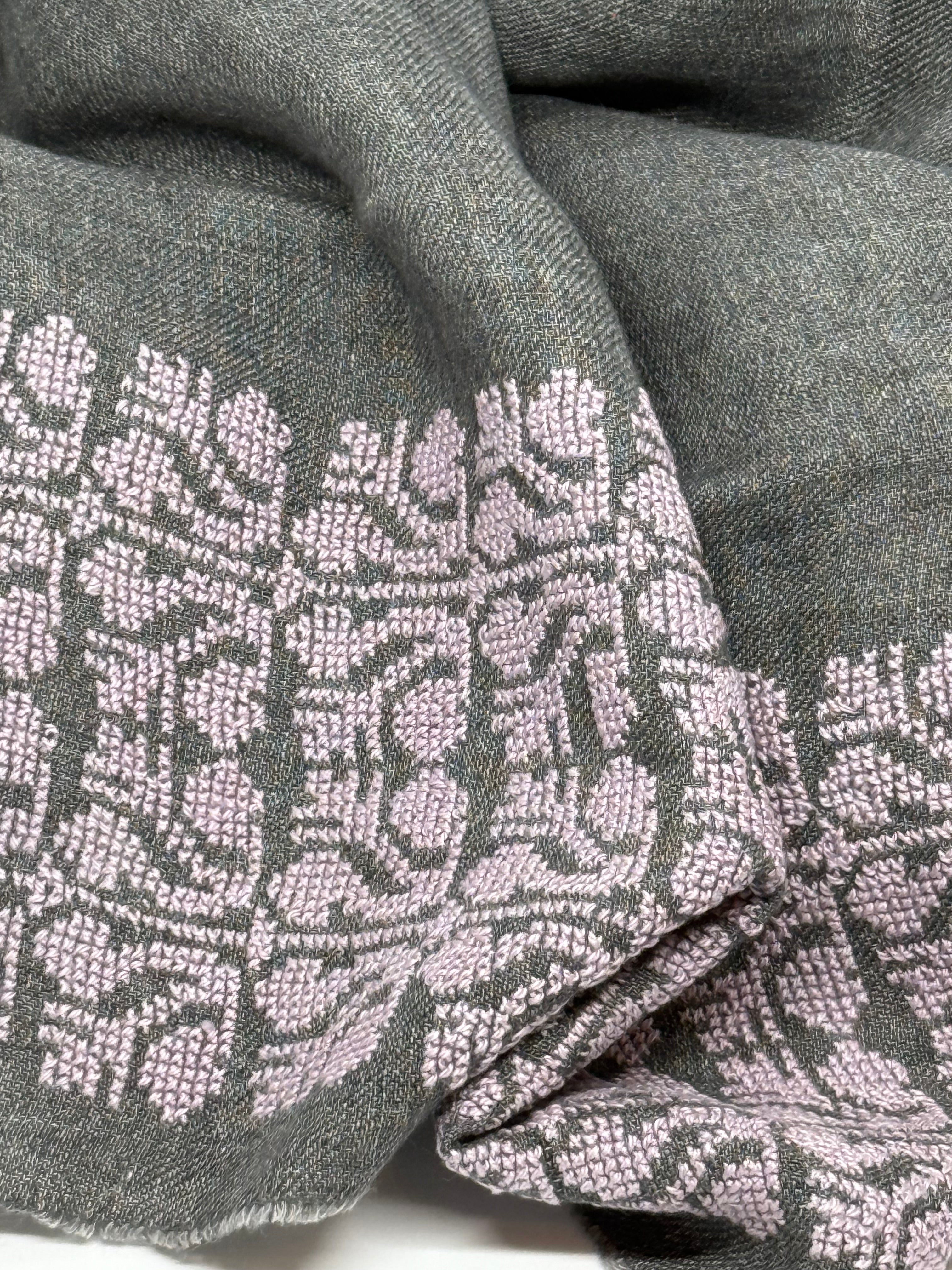 GREY LINEN SHAWL ANTIQUE VIOLET SINEAD