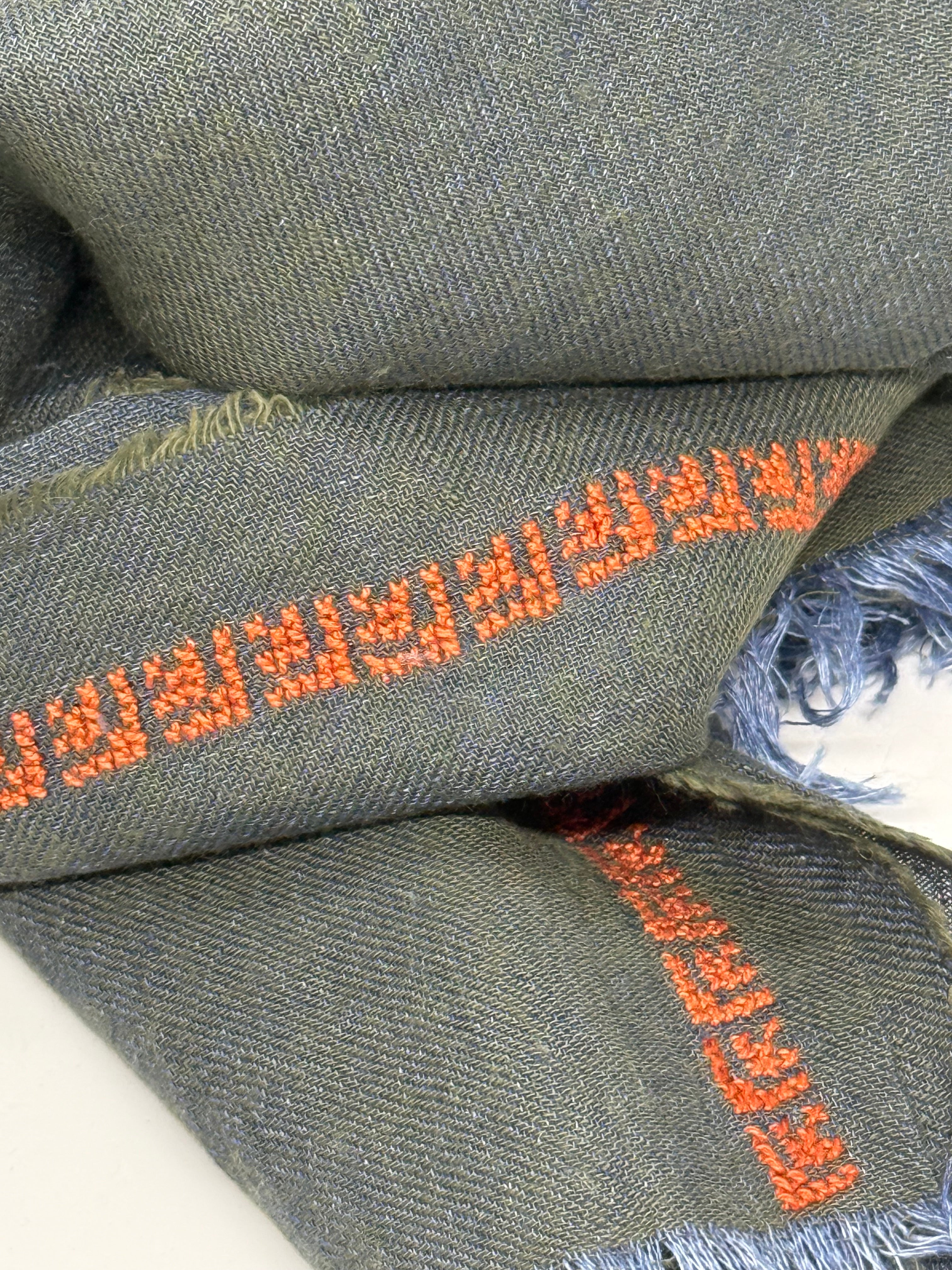 KHAKI LINEN SHAWL ROSE