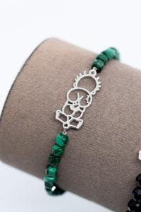 Handala Silver Bracelet - Stone