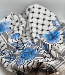 KEFFIYEH - BLACK & WHITE ROSE