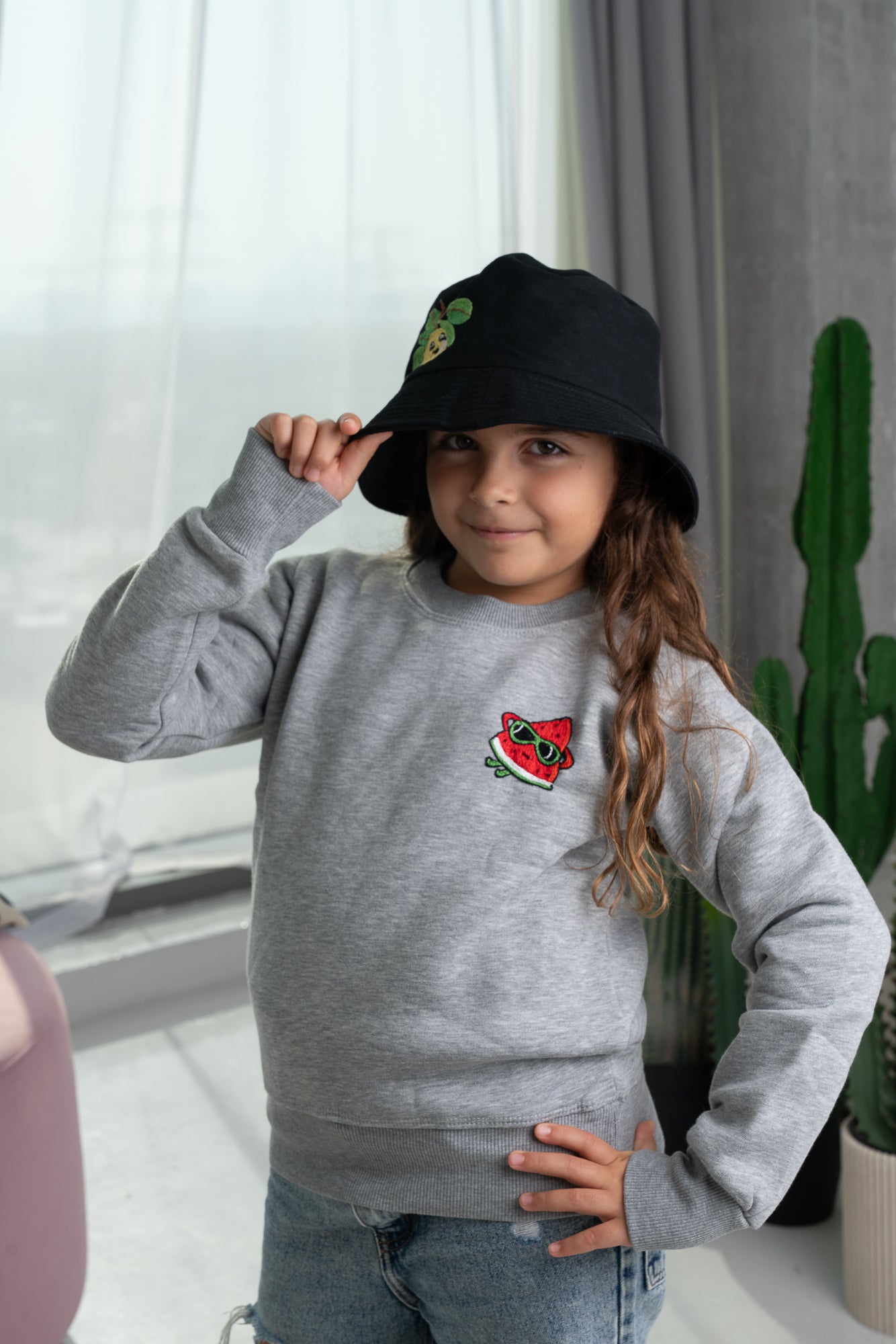 Kids Hand Embroidered Sweatshirt - Blue