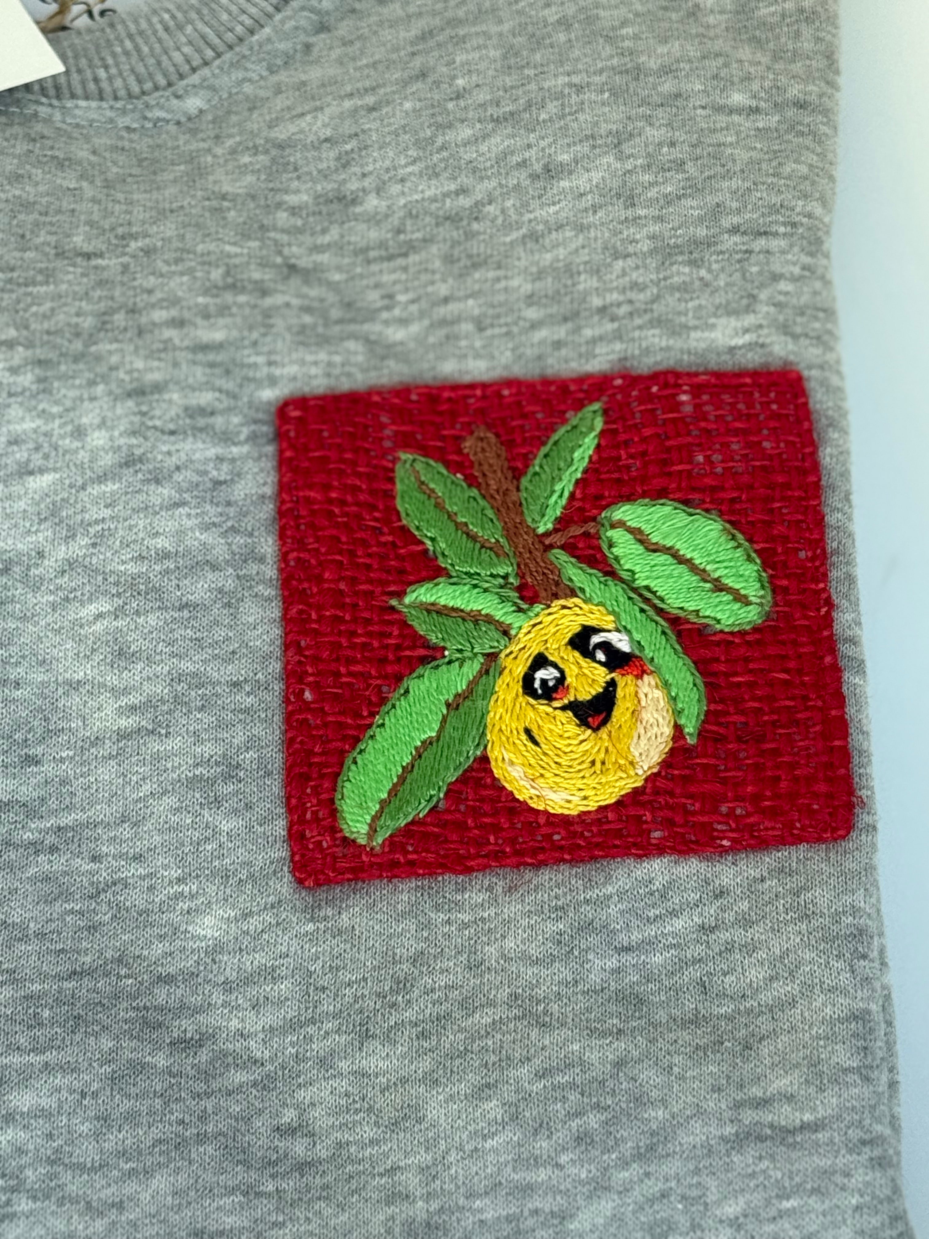 Kids Hand Embroidered Sweatshirt - Grey