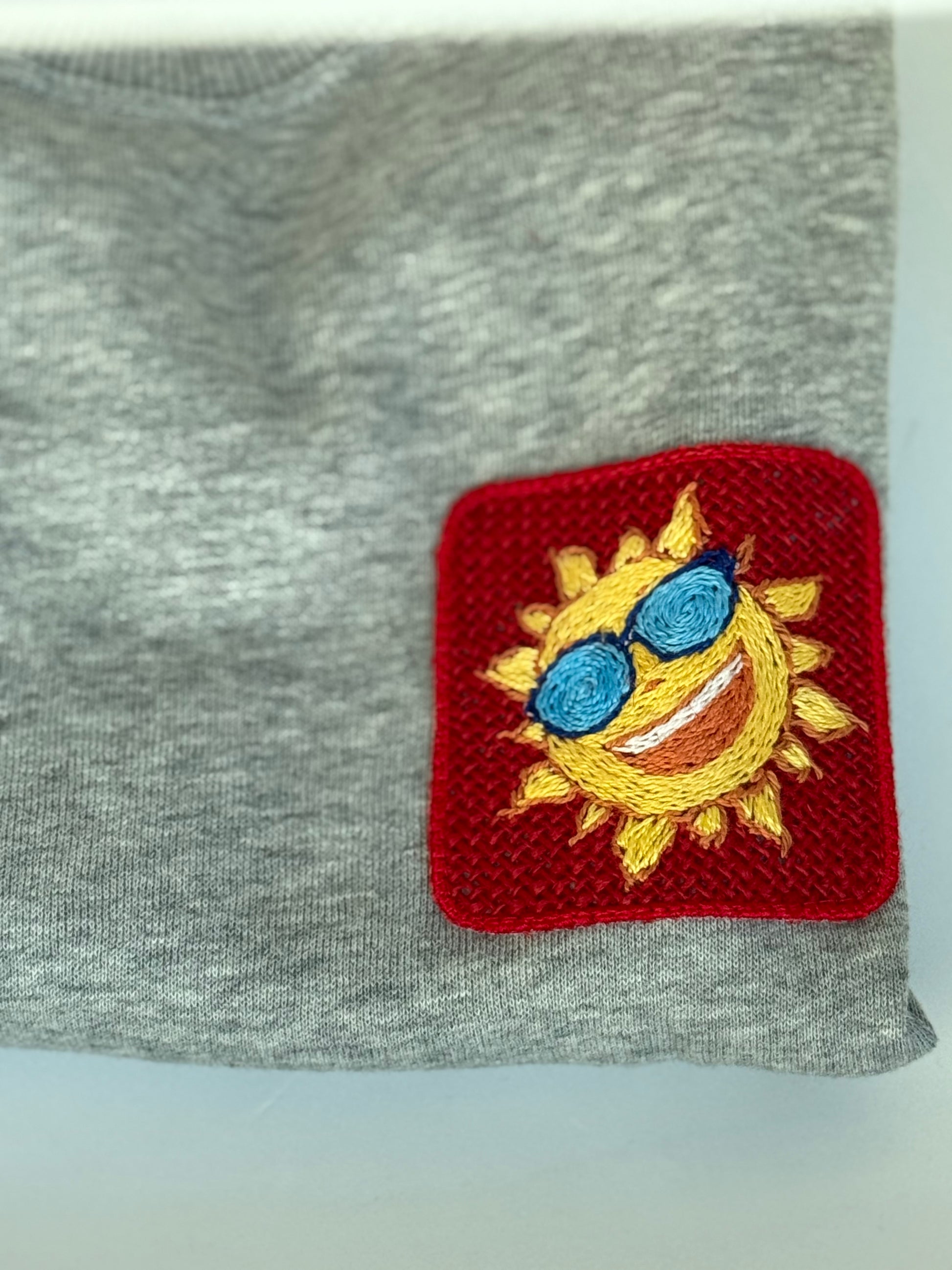 Kids Hand Embroidered Sweatshirt - Grey