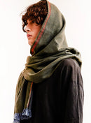 KHAKI LINEN SHAWL ROSE