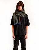 KHAKI LINEN SHAWL ROSE