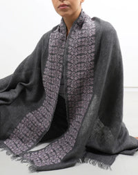 GREY LINEN SHAWL ANTIQUE VIOLET SINEAD