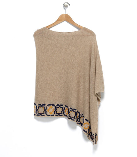 BEIGE CASHMERE PONCHO