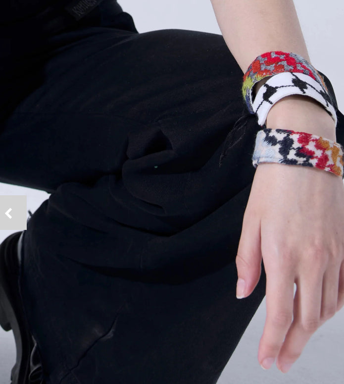 Keffiyeh Embroidered Bracelet - Set of 2